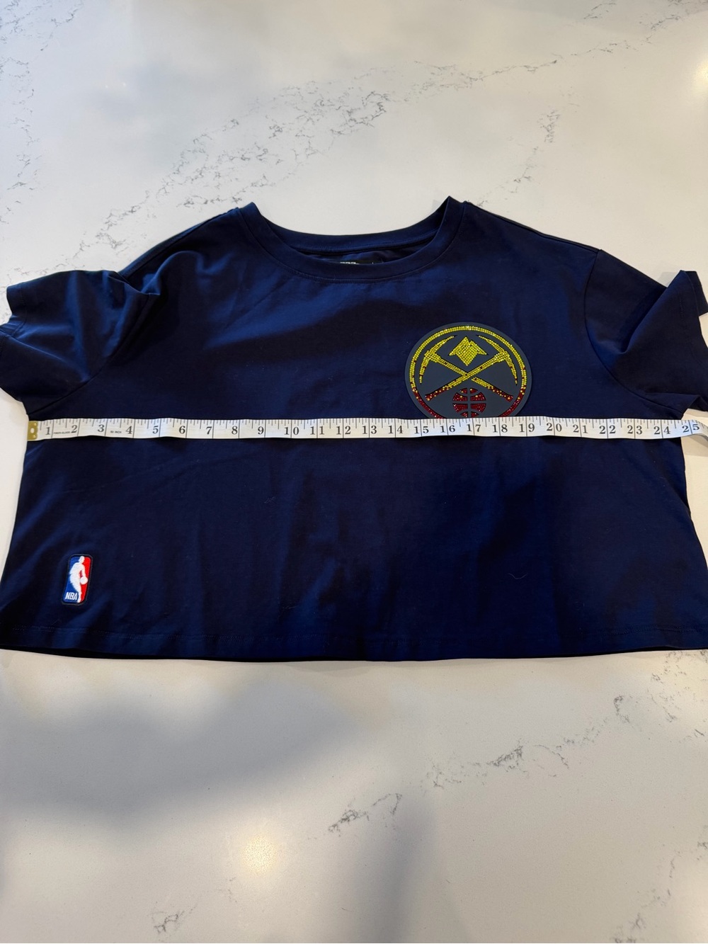 Pro Standard Denver Nuggets Crop Tee with Rhinestone Logo - Picture 10 of 10